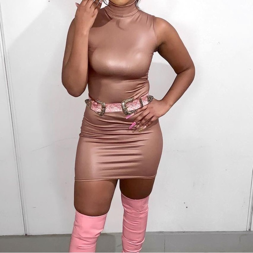 Nude bodycon dress